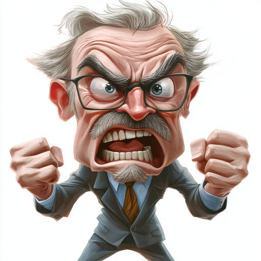 Humorous caricature of a teacher's day with exaggerated human characteristics