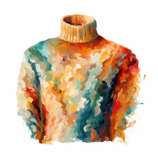 Sweater clipart in the style of Impressionistic Art, on white background