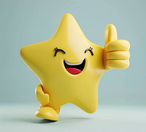 Yellow star giving thumbs up