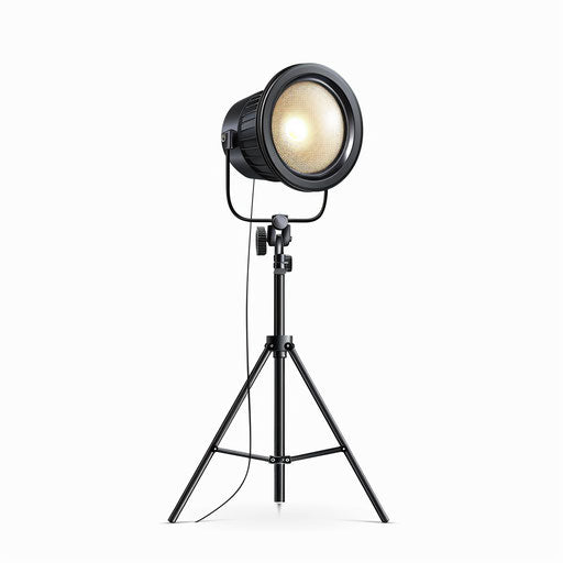 Realistic spotlight clipart on white background, soft edges