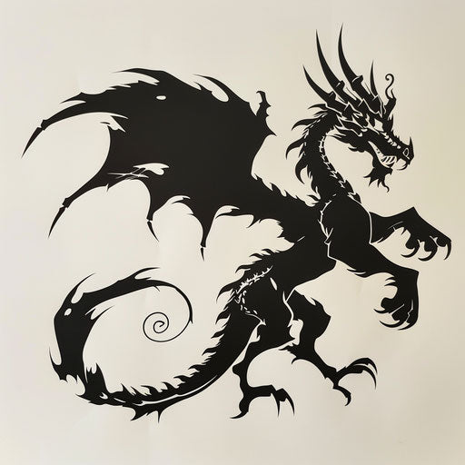 Small dragon silhouette, in the style of Peter Jackson