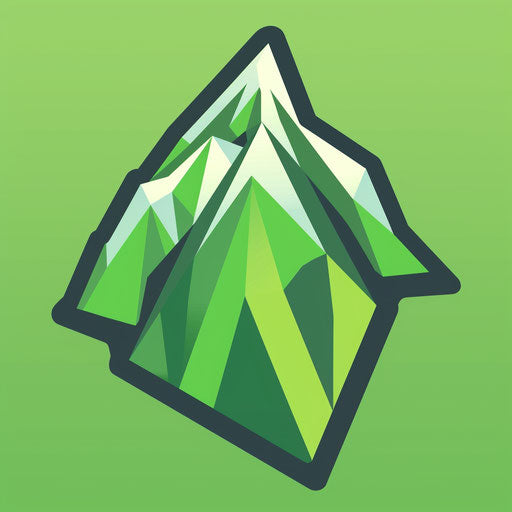 Fitness logo with stylized mountain on green background