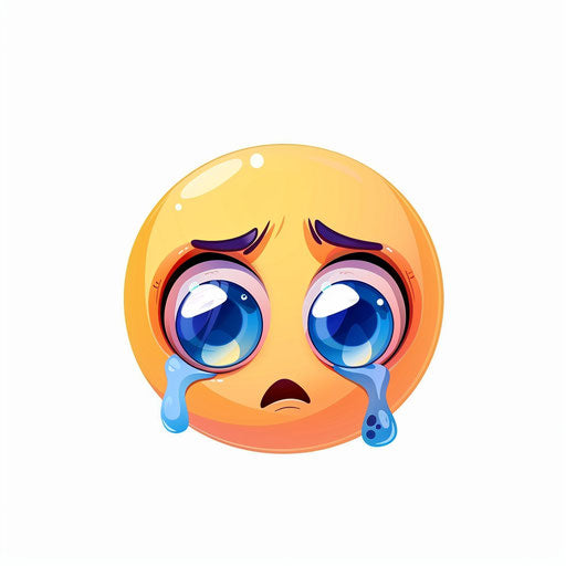 Sadness with tears and crying eyes in cute emoji form