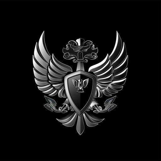 Refined emblem of luxury car logo in silver and black