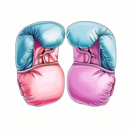 Boxing gloves illustration in Pastel Colors Art style, on white background