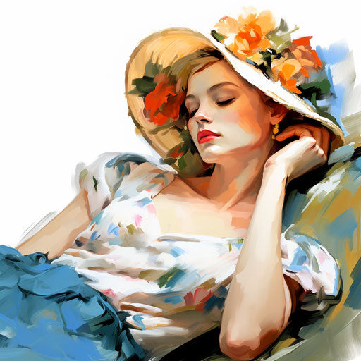 Lazy clipart in the style of Oil painting