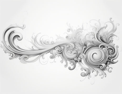 Biomorphic abstract tattoo design with smokey background