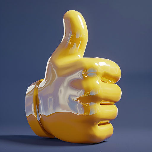 Icon for the thumb up sign, realistic style