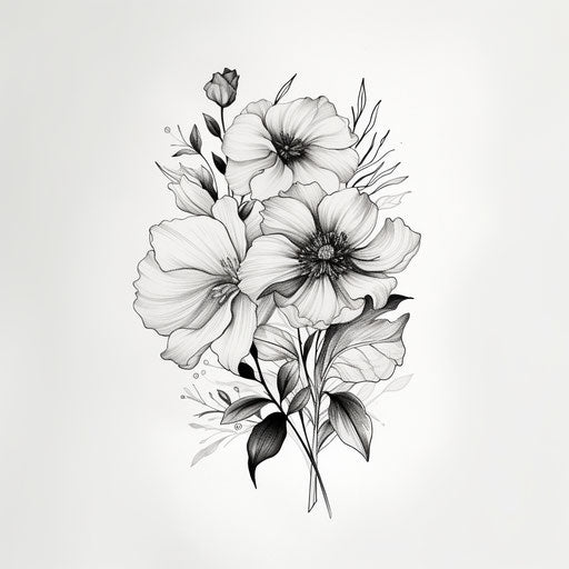 Black and white flower tattoo designs for inspirational designing