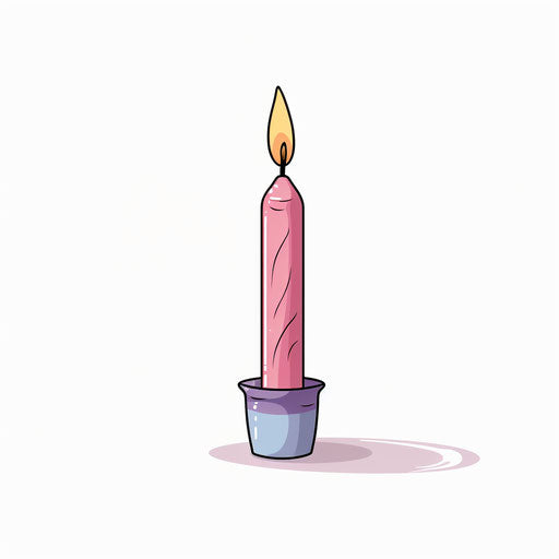 Birthday candle clipart Minimalist style on white background