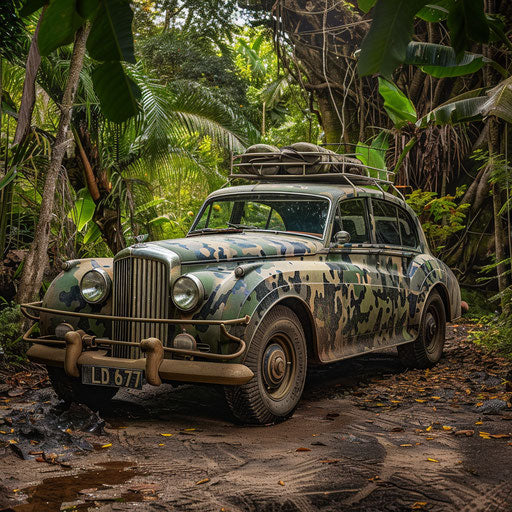 1954 Bentley R Type Continental on safari in lush jungle