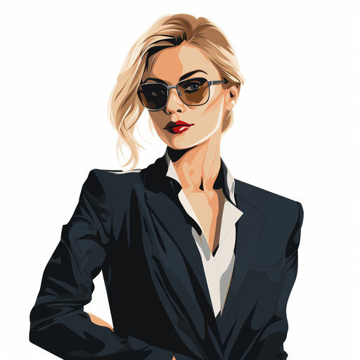 Business woman clipart in Minimalist style on white background