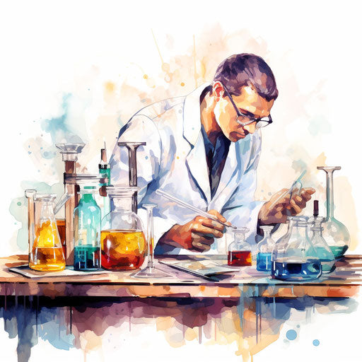 Laboratory clipart in the style of Impressionistic Art