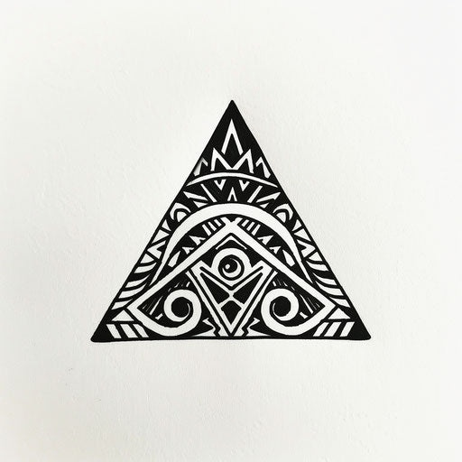 Traditional tribal triangle tattoo drawing