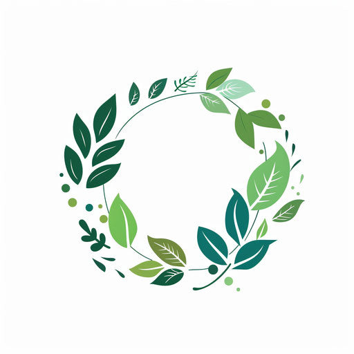 Eco-friendly logo for sustainable brand with leaves and energy symbols