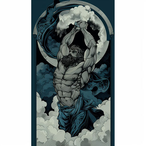 Tattoo sketch of Hercules lifting the heavens