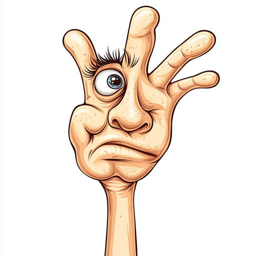 Humorous caricature of a nose with human characteristics