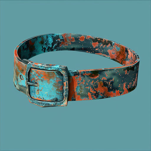 Realistic belt clipart with flat teal background