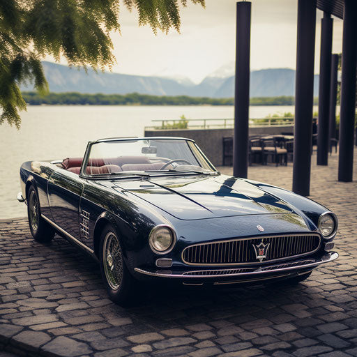 Classic convertible Maserati Ghibli with the top down