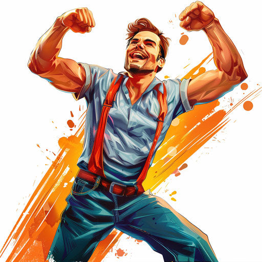 High-quality illustration with flat white background, dynamic lighting, vivid colors