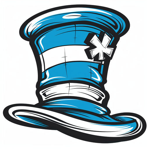 Whimsical flat tattoo sketch of a nurse's cap