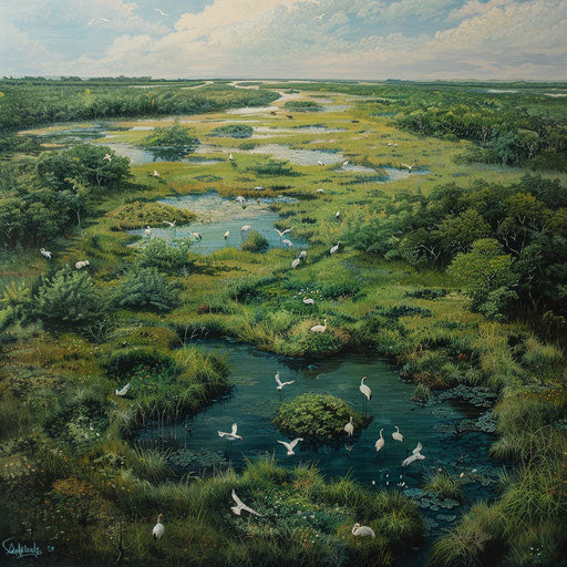 White Crest: Nesting in a Hidden Marshland