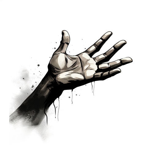 Artistic touch in Chiaroscuro Art style on white background