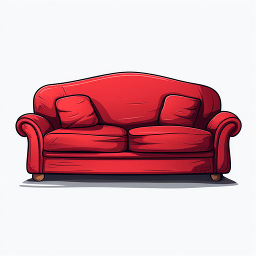 Couch image in the style of Chiaroscuro Art, on white background