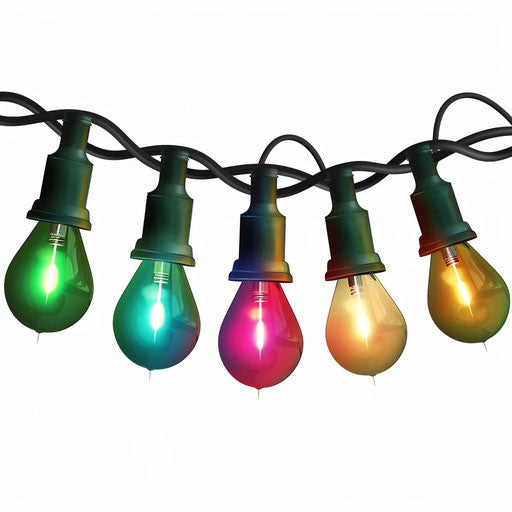 Realistic Christmas lights clipart on white background
