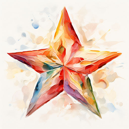 Christmas star clipart in the style of Impressionistic Art, on a white background
