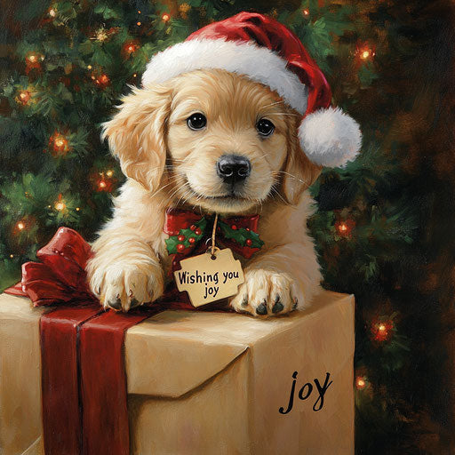Holiday Joy with a Puppy and a Gift