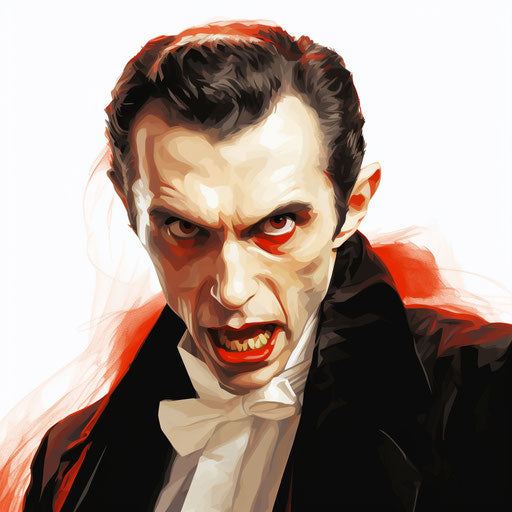 Vampire artwork in the style of Oil painting, on a white background