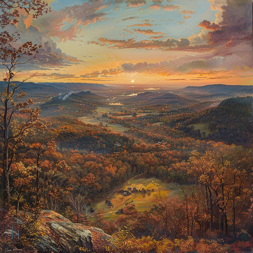Lookout Mountain, Georgia, panoramic view at sunset