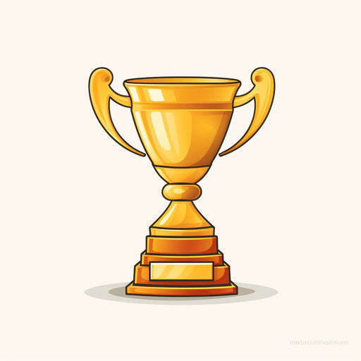 Minimalist-style trophy illustration on white background