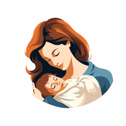 Minimalist mother illustration on white background