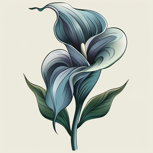 Elegant sketch of a calla lily in flat clipart style