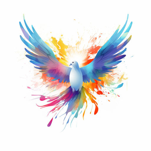 Holy spirit clipart in the style of Minimalist, on a white background