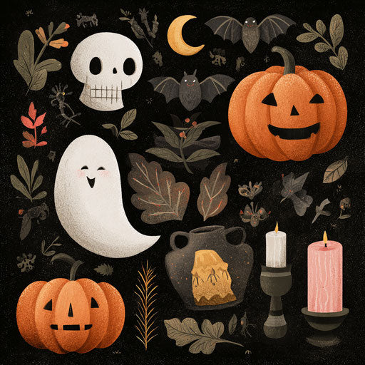 Festive and Slightly Spooky Illustration for Halloween