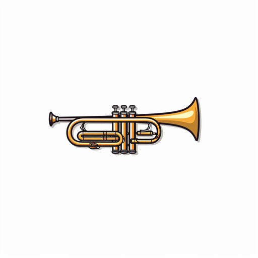 Minimalist style trumpet clipart on white background