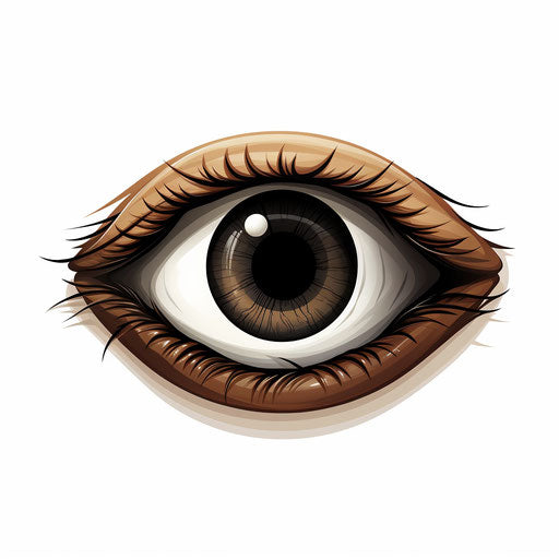 Cartoon eyes in Chiaroscuro Art style, on white background
