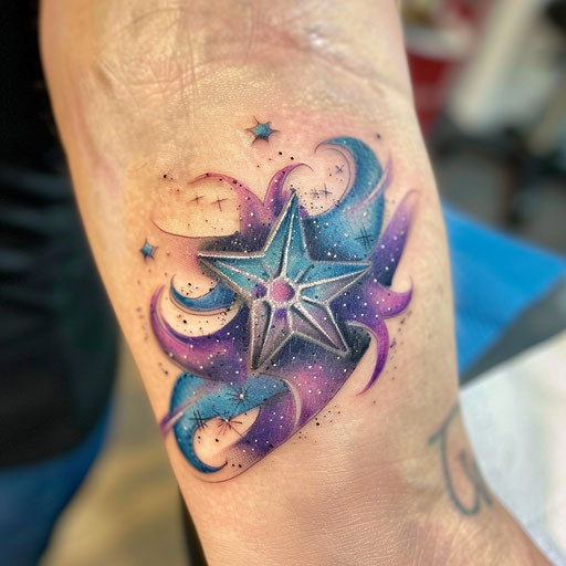Nautical star merged with galaxy theme