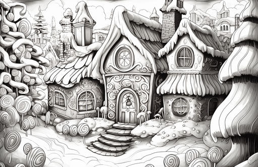 The coloring page gingerbread house