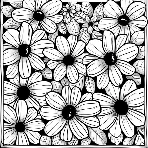 Comical floral patterns with exaggerated features