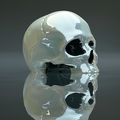 White smooth shiny skull head