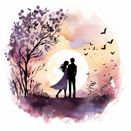 Happy anniversary clipart in the style of Chiaroscuro Art