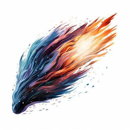 Comet - Oil painting style on white background