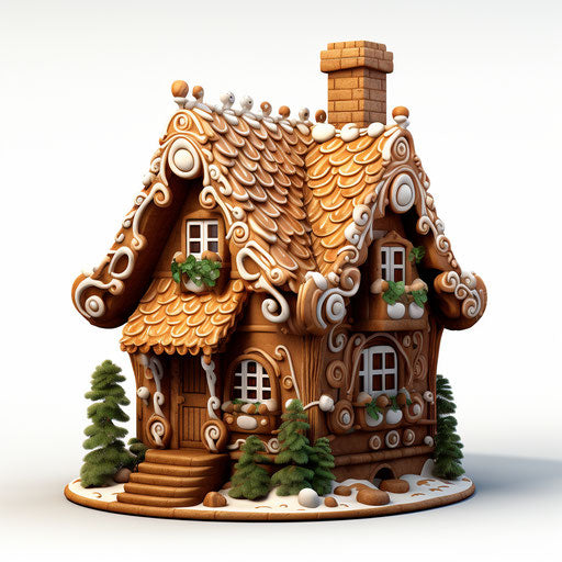 Gingerbread house in the style of Chiaroscuro Art