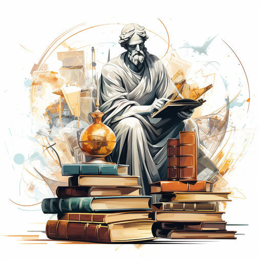 Knowledge clipart in the style of oil painting