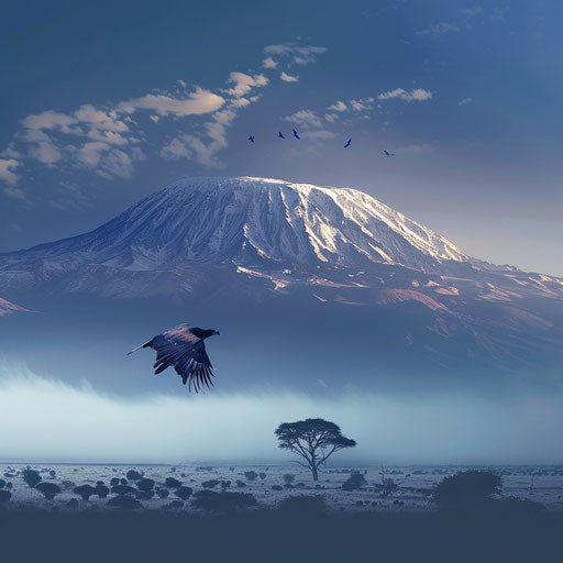 Kilimanjaro with eagle soaring above