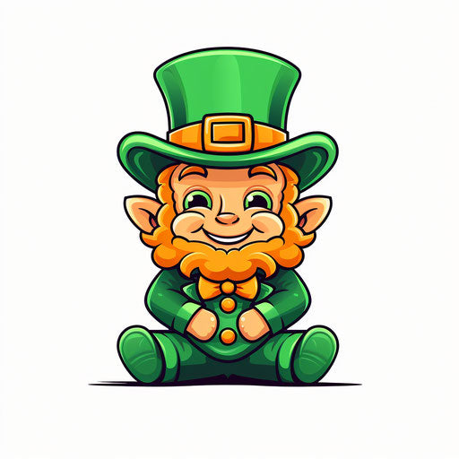 Leprechaun illustration in Minimalist style, on white background